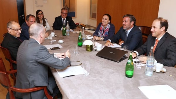 Michetti, Ramiro Alem y Mariano Caucino en reunión de trabajo en Tel Aviv con las autoridades de El-Al