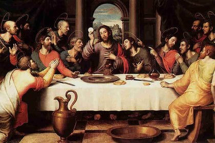 La última cena de Juan de Juanes, pintado en el año 1562. Museo del Prado