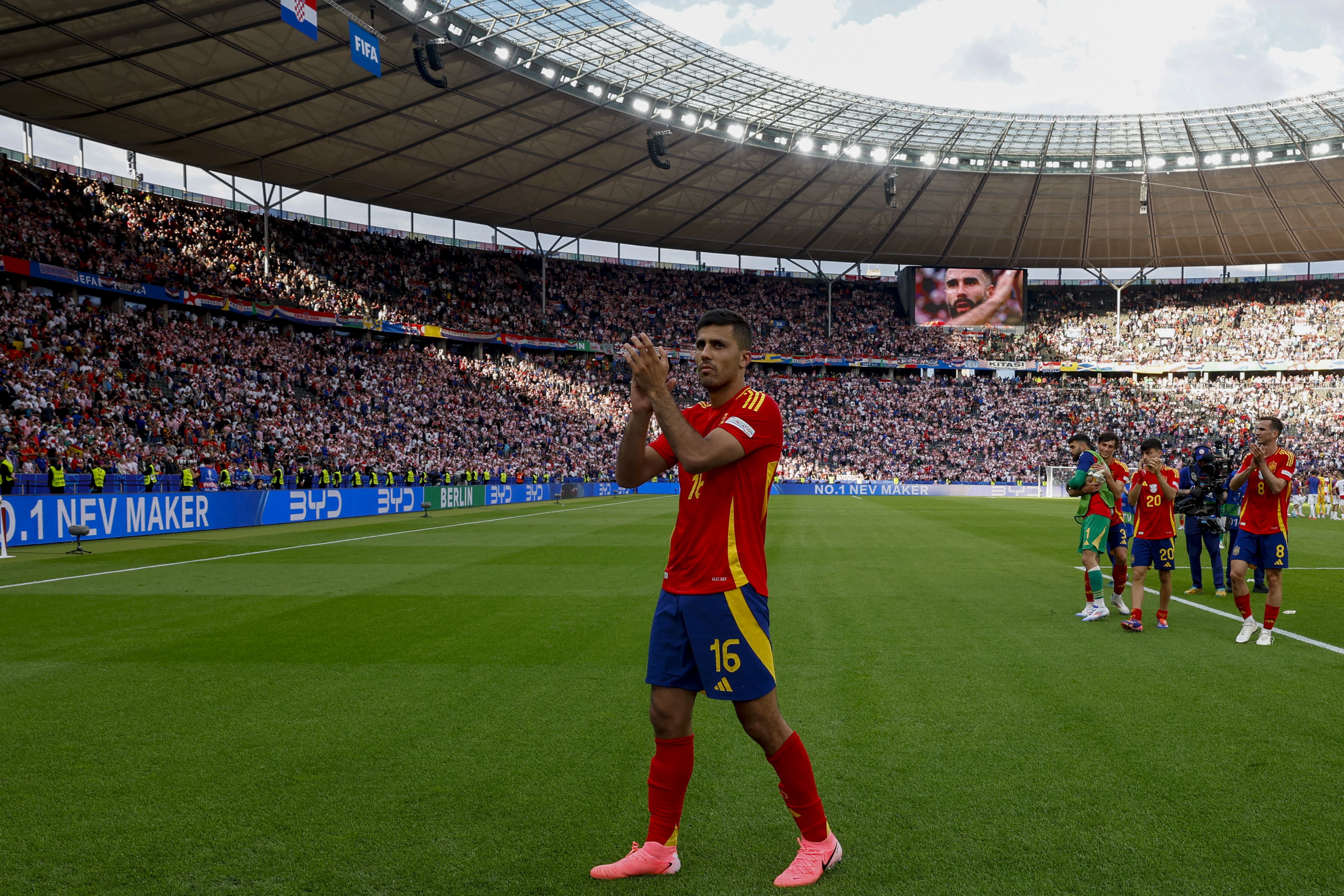 Rodri Hernández durante la Eurocopa de Alemania. (J.J. Guillén/EFE) 