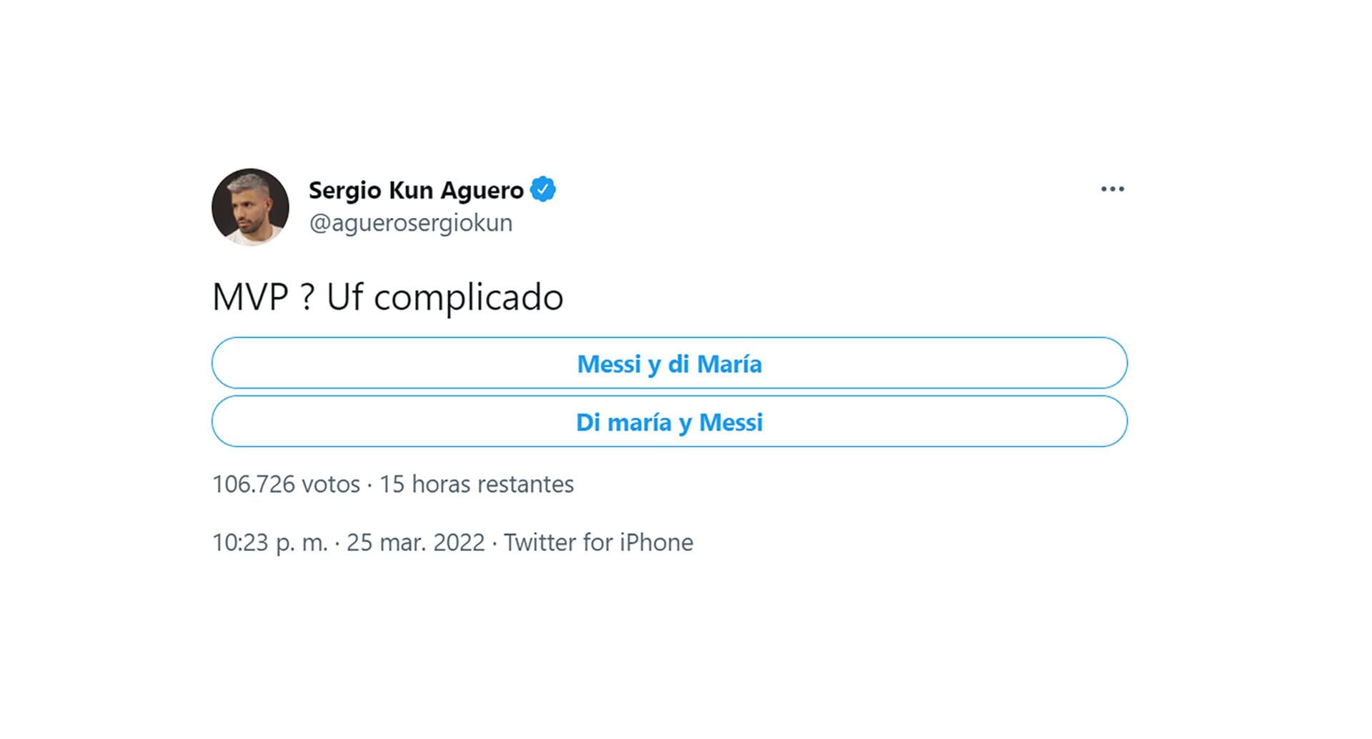 tweets Kun Aguero Argentina-Venezuela match