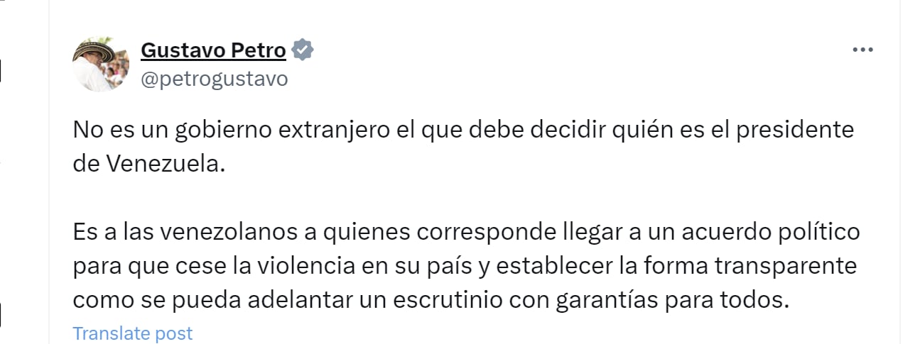 Gustavo Petro explicó por qué Colombia no votó en la OEA para la revelación de actas de votación de Venezuela - crédito @petrogustavo/X