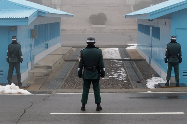 El área desmilitarizada en la frontera de las Coreas, en Panmunjom (Photo by Chung Sung-Jun/Getty Images)