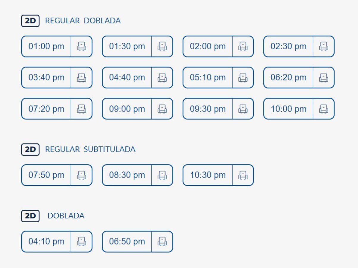 Horarios para Cineplanet La Molina, sábado 10 de junio.