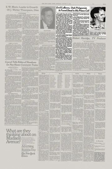 La noticia de su muerte fue informada por el New York Times 
(Foto: Archivos del New York Times)