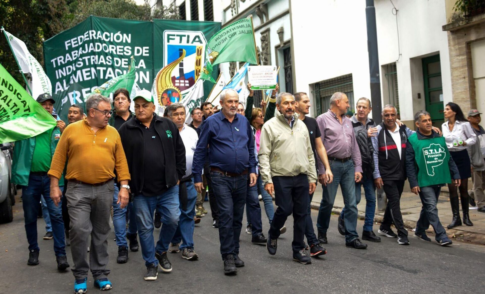 Héctor Morcillo y Rodolfo Daer, del Sindicato de Alimentación