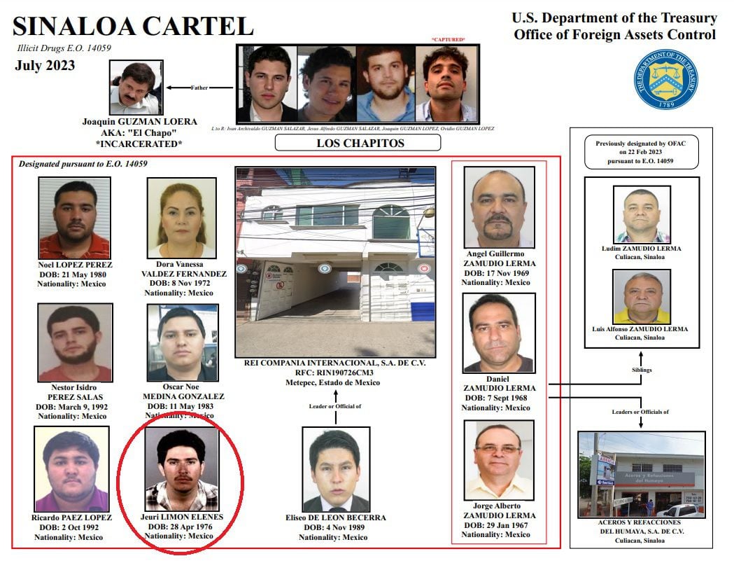 Jeuri Limón fue identificado por autoridades estadounidenses 
(Foto: OFAC)