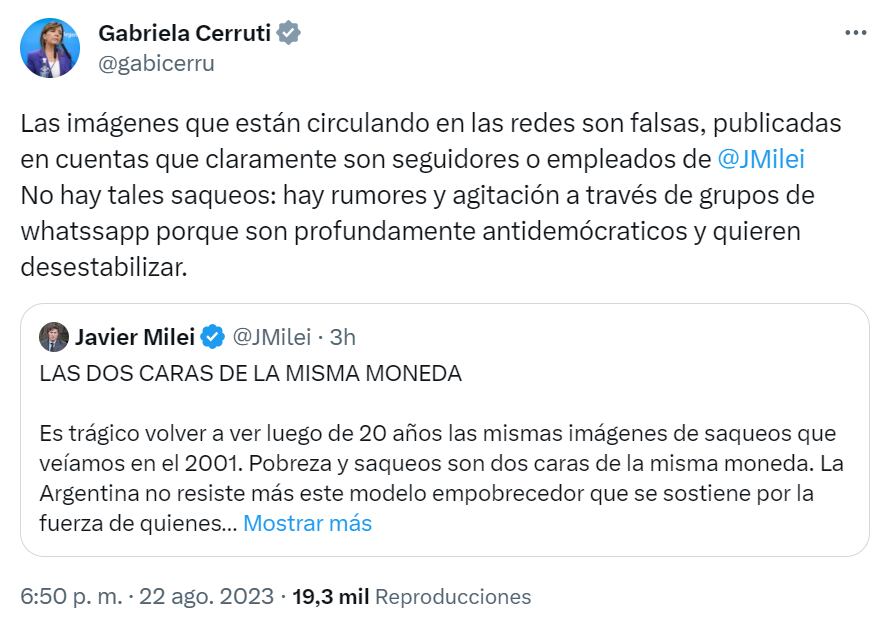 Gabriela Cerruti-Javier Milei