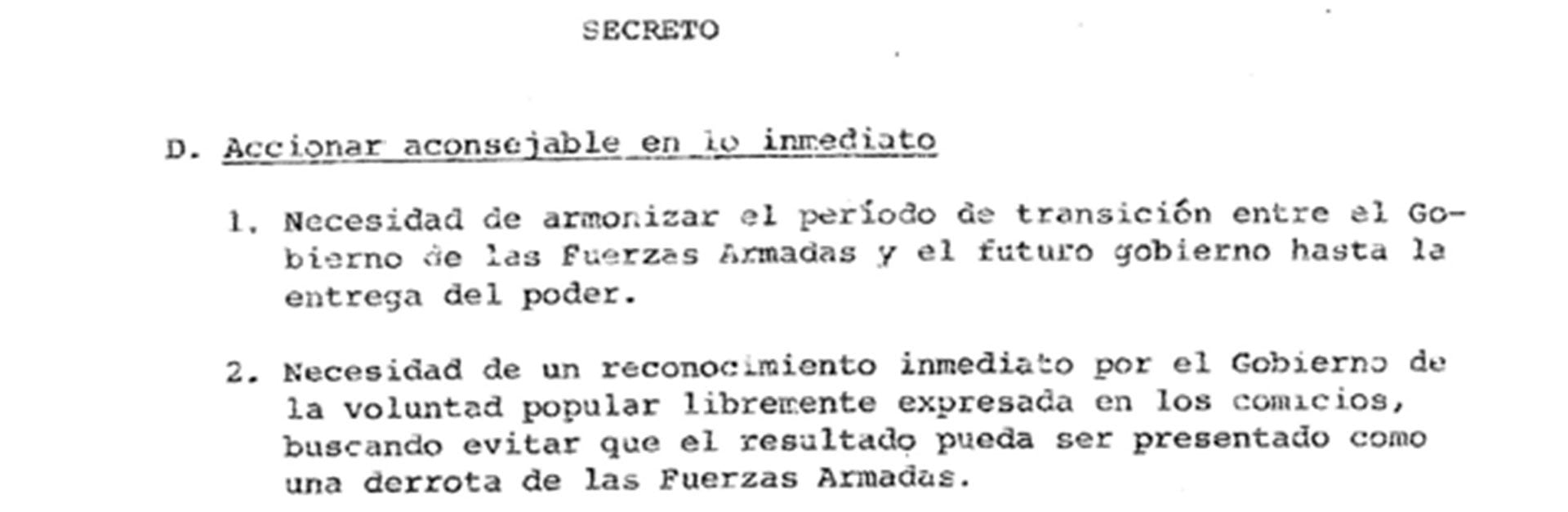 Consejos recibidos por Lanusse al día siguiente de la elección