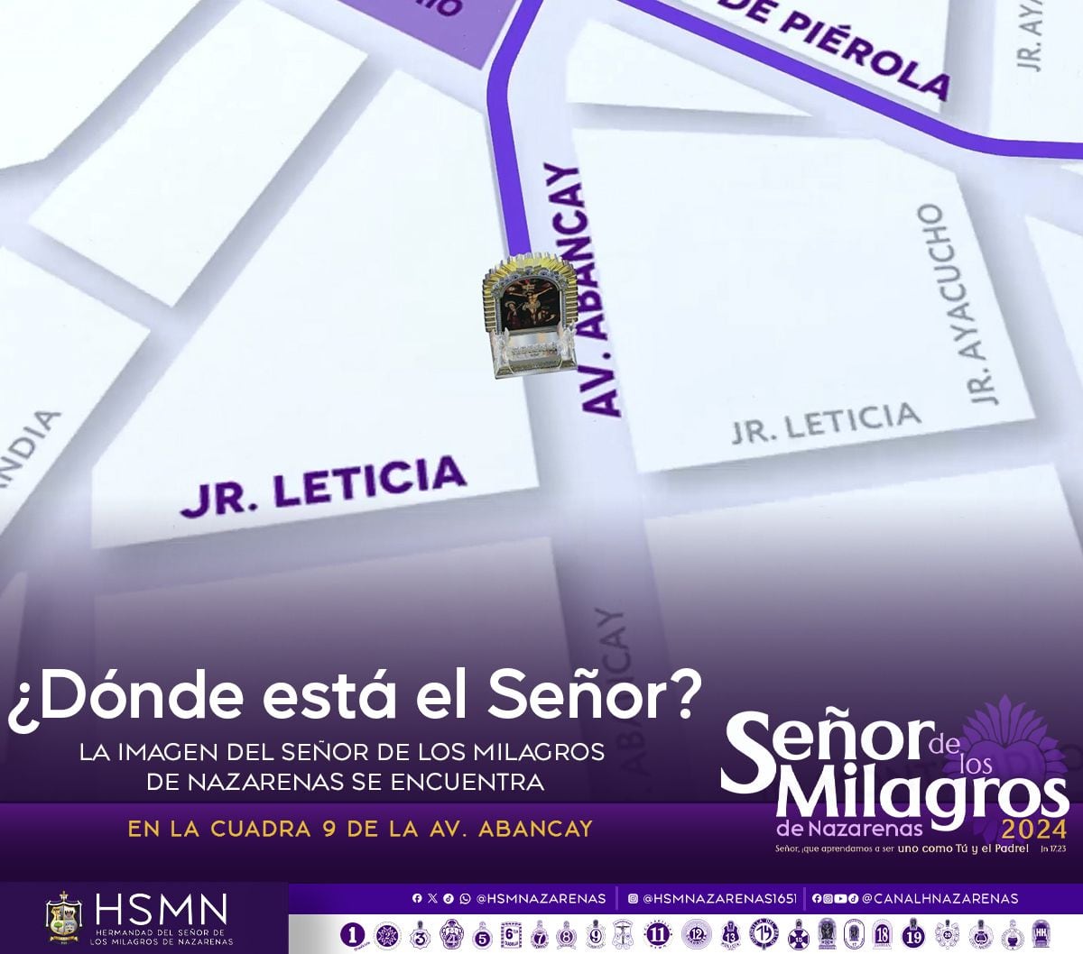 La imagen del Cristo Morado continúa su camino hacia el Paseo de la República. - HSMN