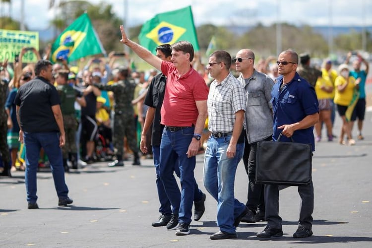 Jair Bolsonaro participó de una manifestación en Brasilia (REUTERS / Ueslei Marcelino)