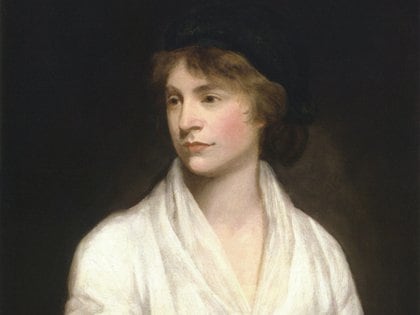 Mary Wollstonecraft, pionera feminista, escritora, pensadora. (Retrato de John Opie)