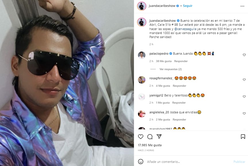 Der Influencer erwähnte, dass die Feier seines Gold Congo an diesem Montag in Barranquilla stattfinden würde. 
FOTO: Über Instagram (juandacaribeshow)