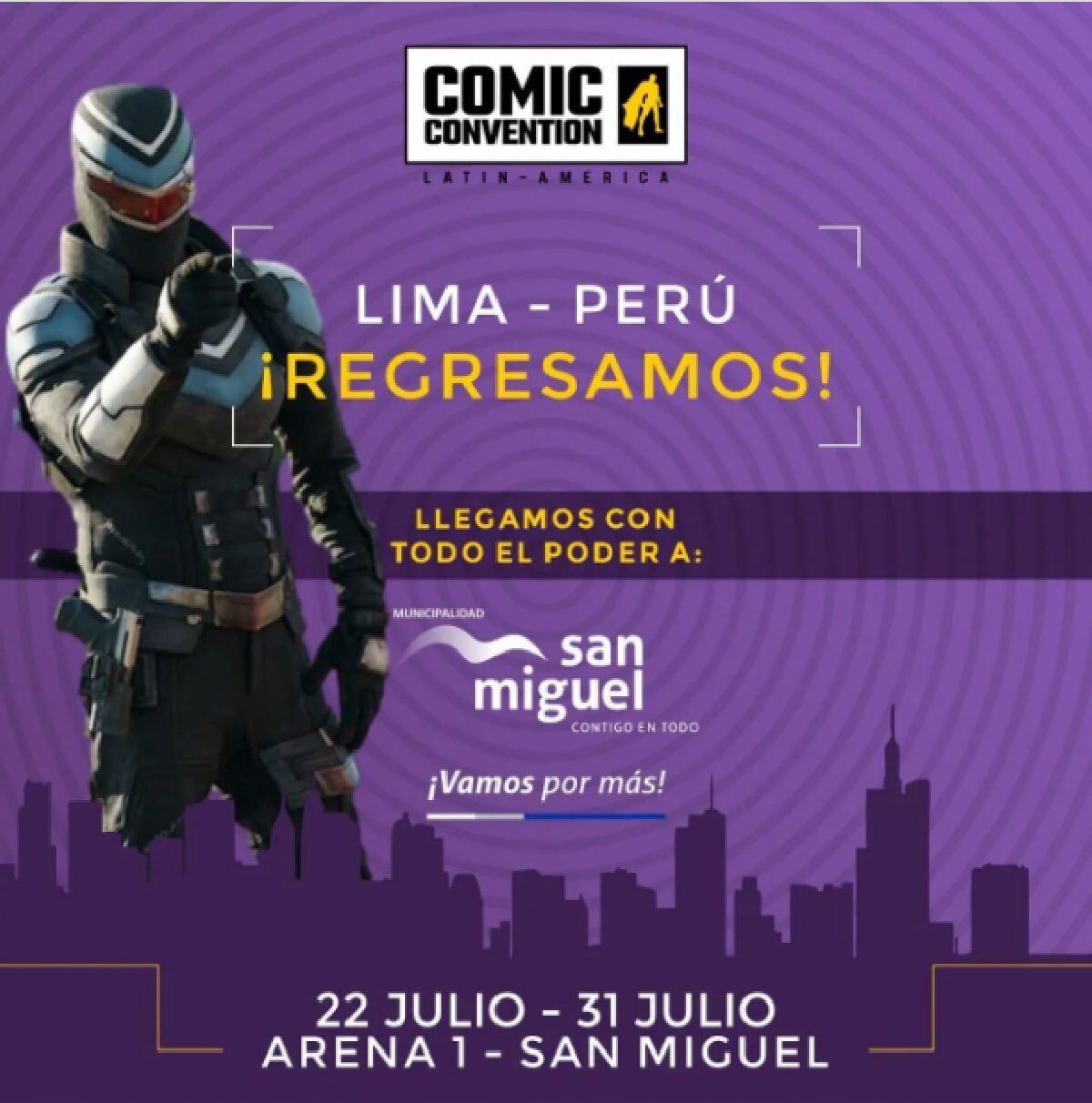 Se viene la fiesta geek más grande del continente. Y la sede será en el Arena 1 de San Miguel (Instagram: Comic Convention Latinamerica)