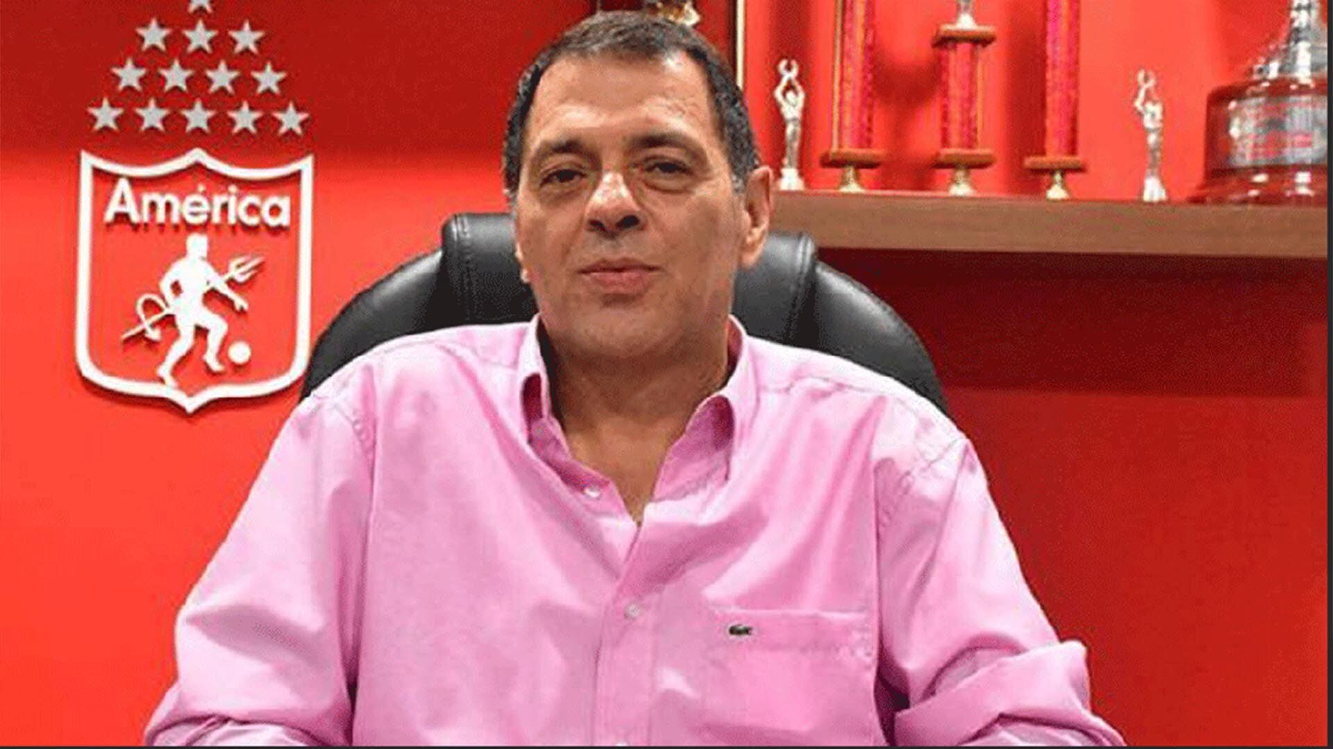 El presidente del club colombiano América de Cali, Tulio Gómez.