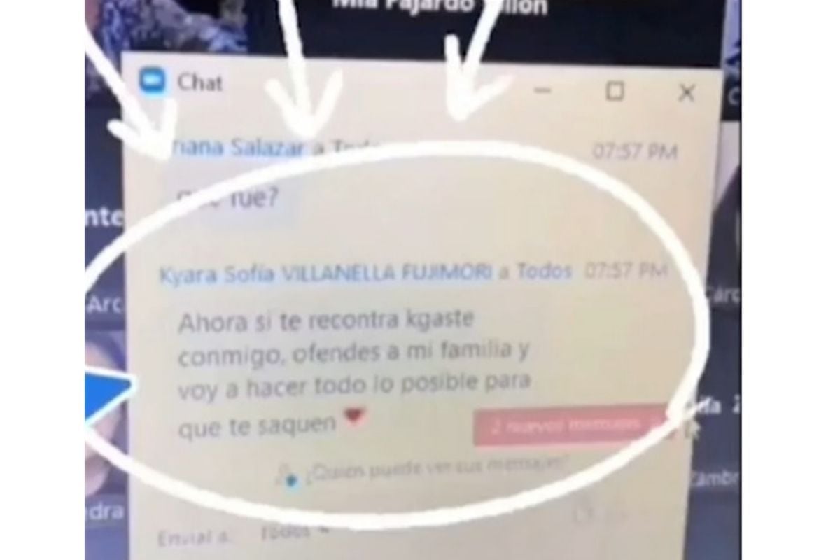 Kyara Villanella's alleged threat to another participant. (Photo: Capture Twitter)