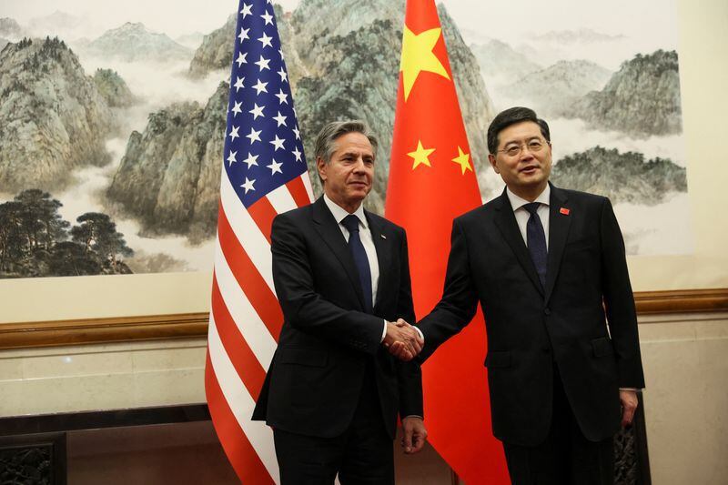 Antony Blinken y Qin Gang, el 18 de junio (Reuters)