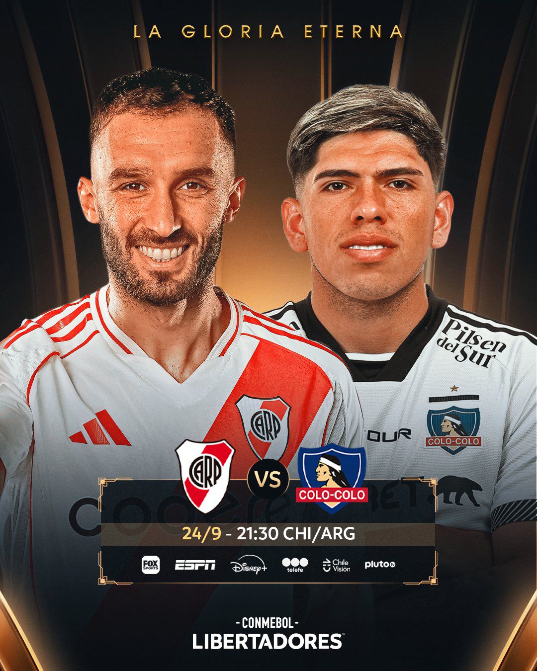 Anuncio del River Plate vs Colo Colo por la vuelta de los cuartos de final de la Copa Libertadores 2024.