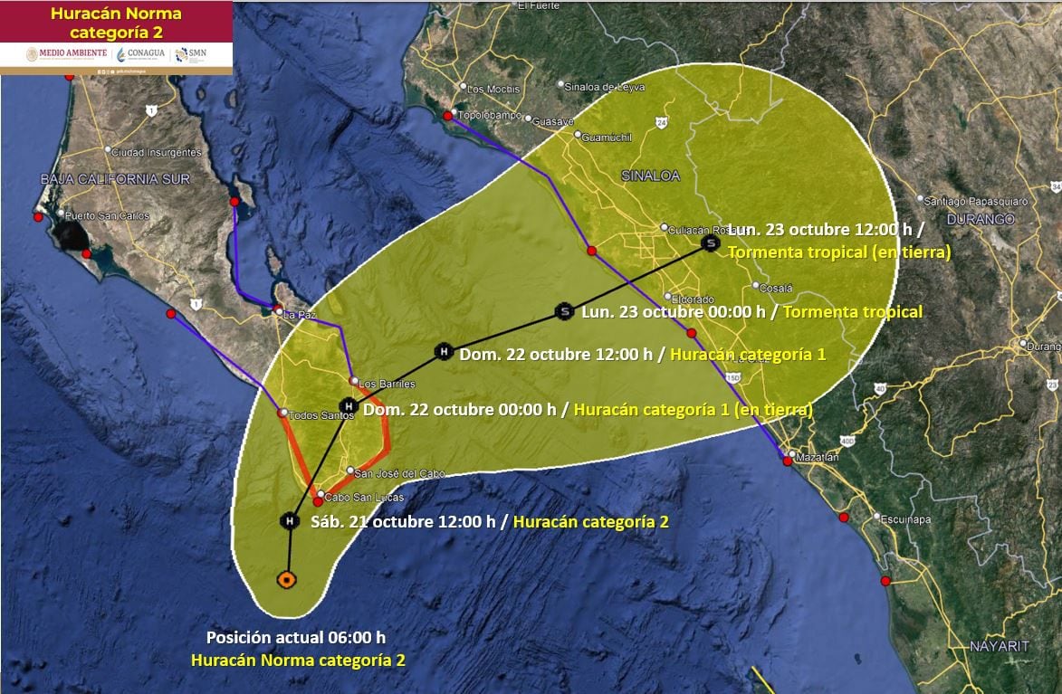 Huracán Norma está próximo a BCS (SMN)