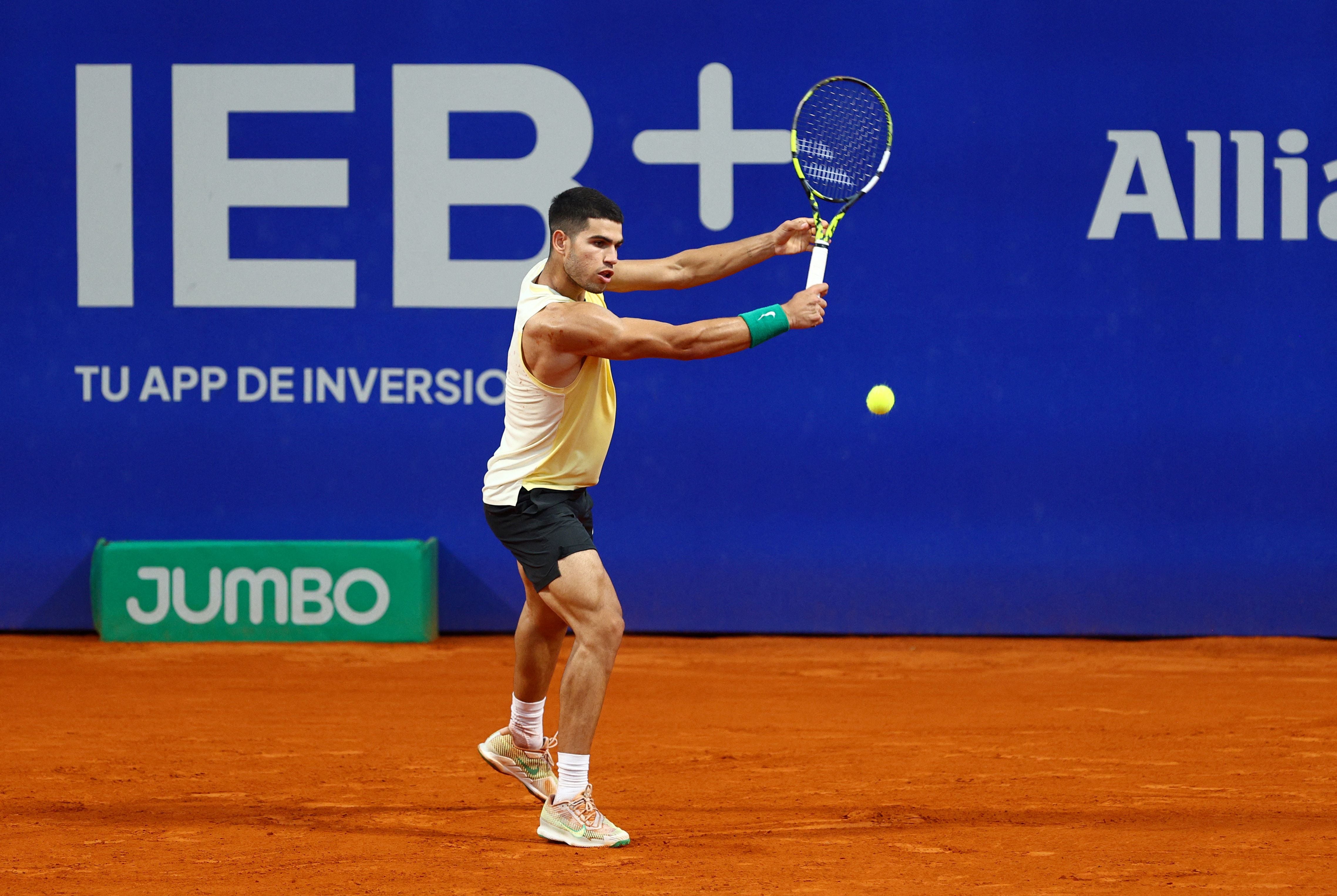 Alcaraz durante su partido contra Nicolás Jarry (REUTERS).