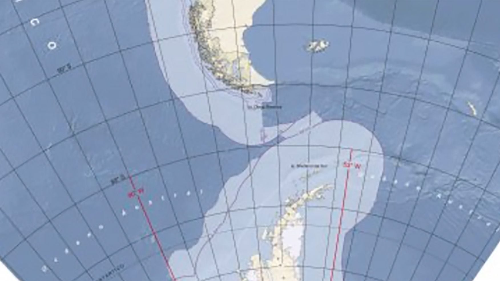 El mapa que difundió la Armada chilena el lunes 14 de agosto.