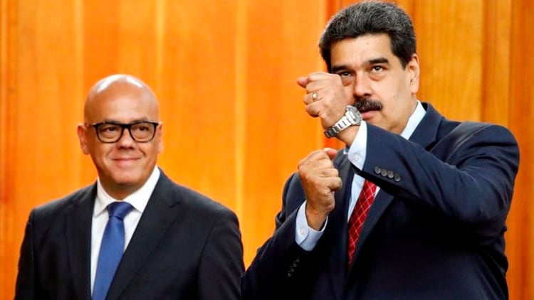Maduro y Jorge Rodríguez, el negociador de la dictadura chavista