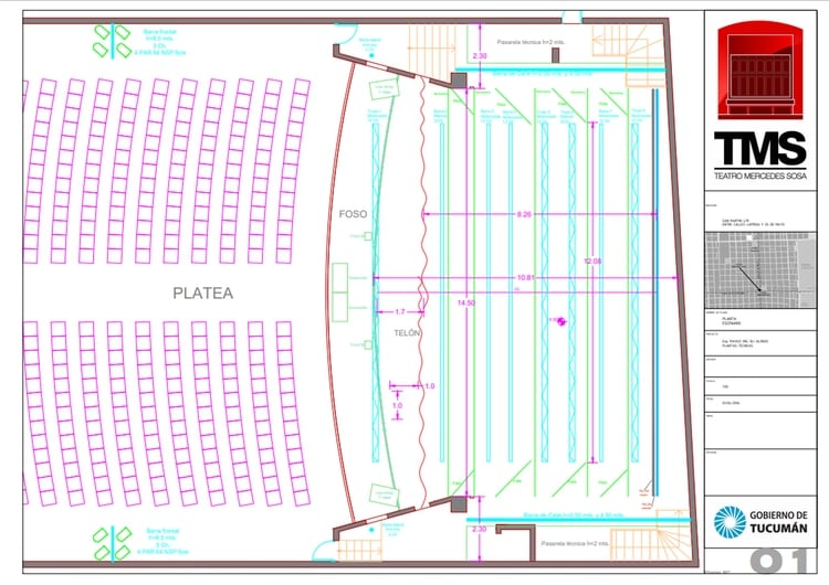 El plano de la sala (Crédito: Teatro Mercedes Sosa)