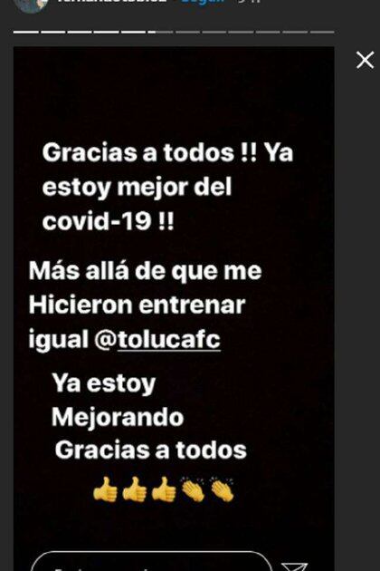 La publicación de Fernando Tobio que molestó a la dirigencia del Toluca (Instagram)