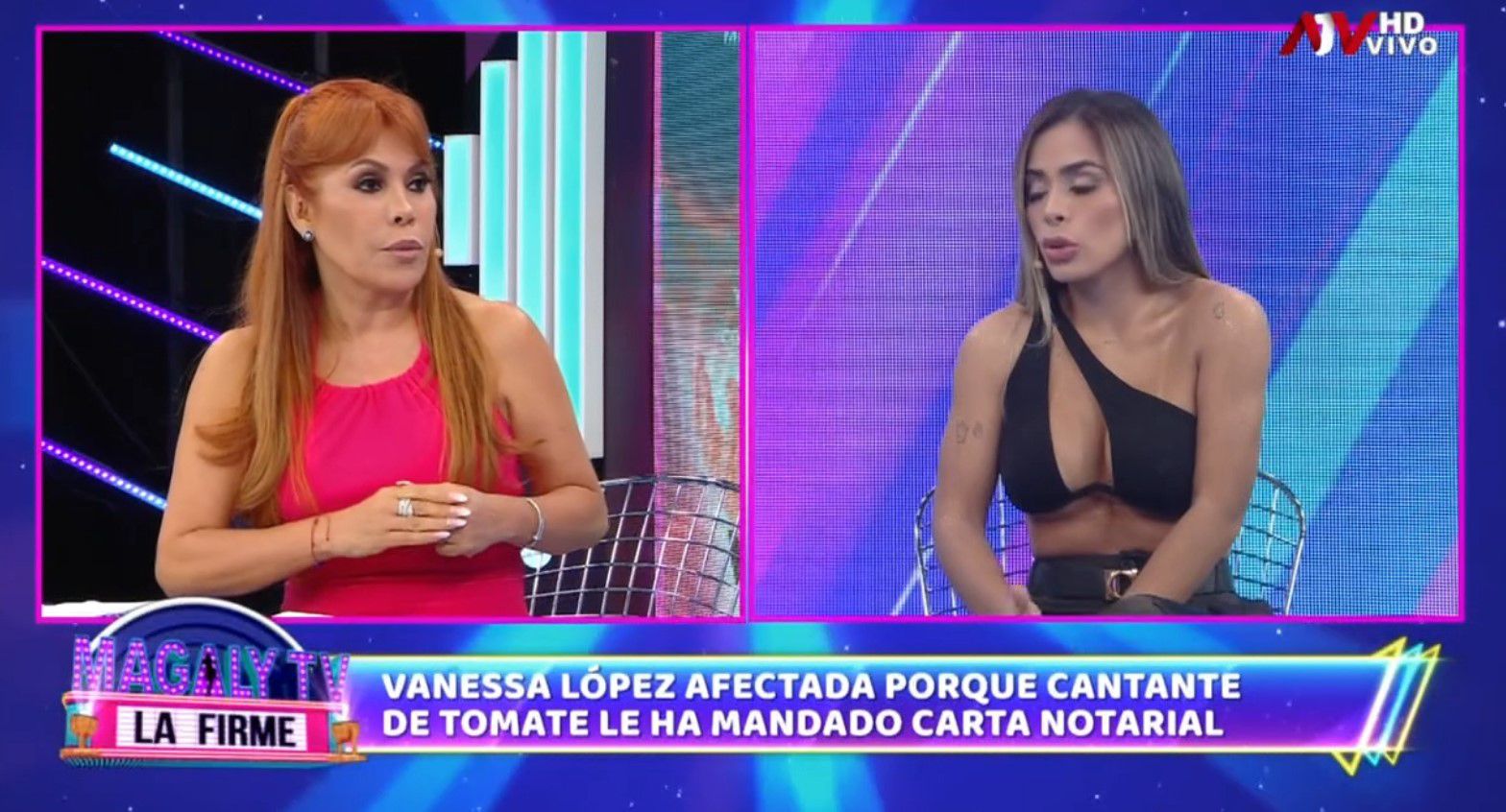 Vanessa López en el set de Magaly TV La Firme.(Captura: Magaly TV La Firme)
