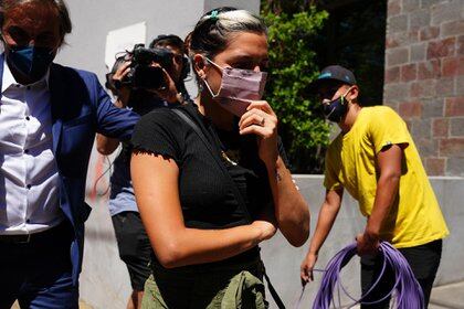 Jana Maradona en sede judicial esta mañana (Franco Fafasuli)