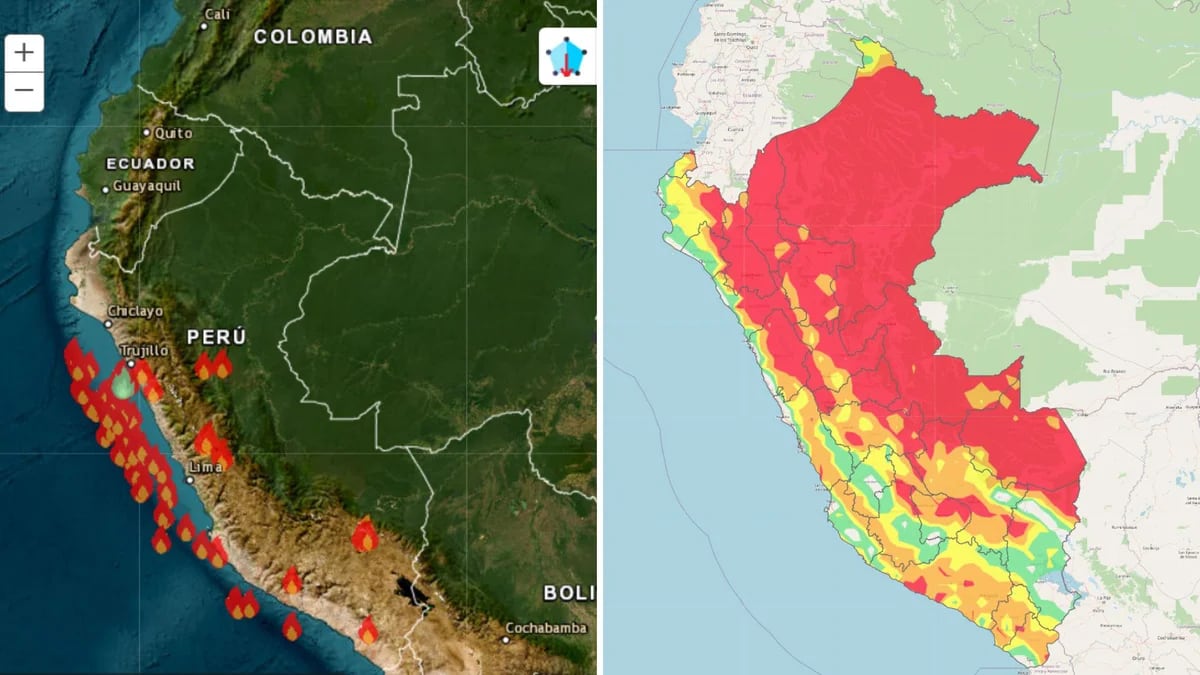 Perú en llamas: mira los mapas de actividad de incendios forestales y los 10 mil de focos de calor por región