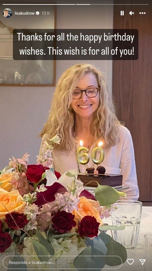 Lisa Kudrow agradeció todos los buenos deseos de cumpleaños en una historia de Instagram
Foto: Instagram/Lisa Kudrow