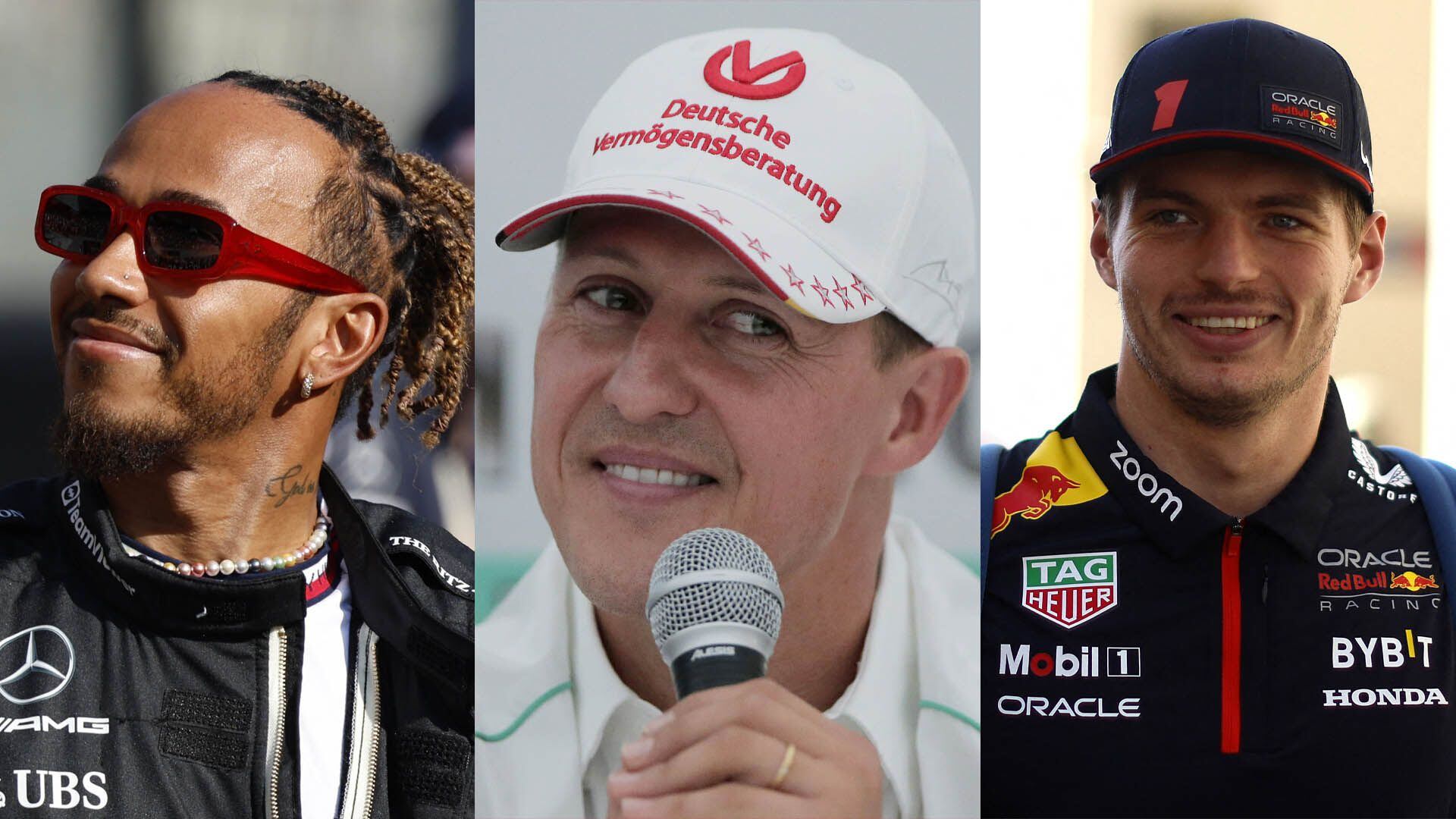 Lewis Hamilton-Michael Schumacher-Max Verstappen