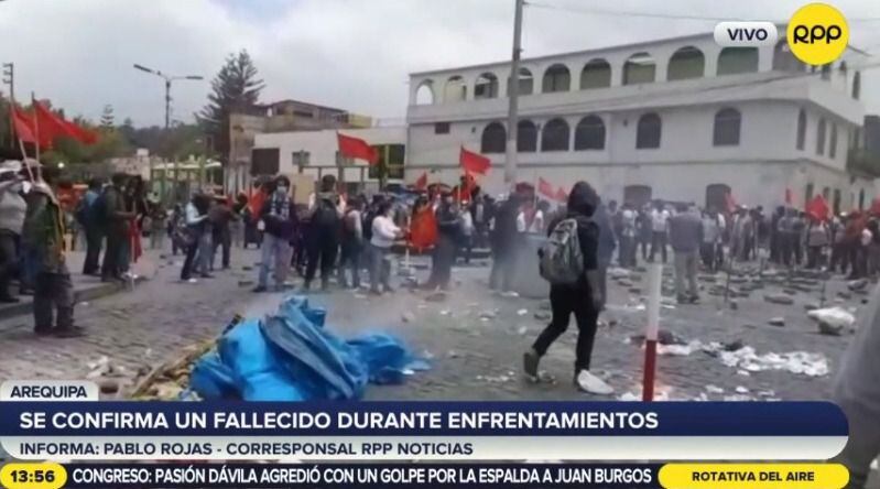 Una persona murió en enfrentamientos en Arequipa.