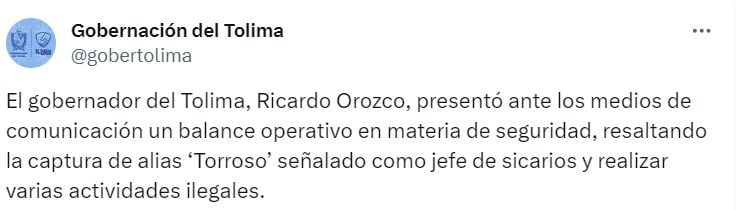 Se le atribuyen cargos por homicidio, hurto, concierto para delinquir y fuga, marcando un hito en la lucha contra la criminalidad del departamento - crédito X