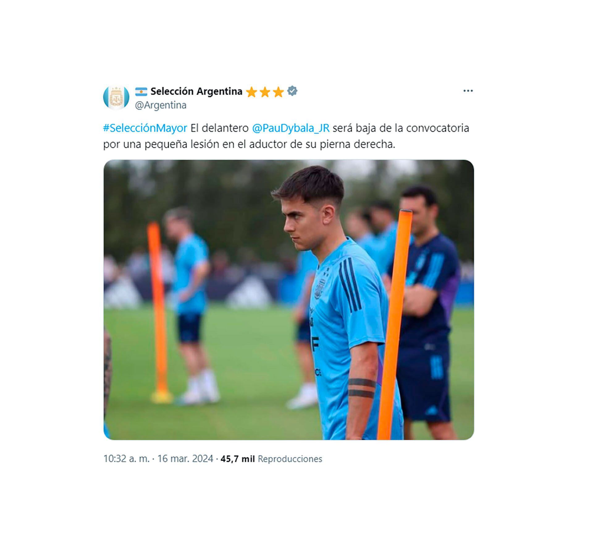 dybala baja seleccion