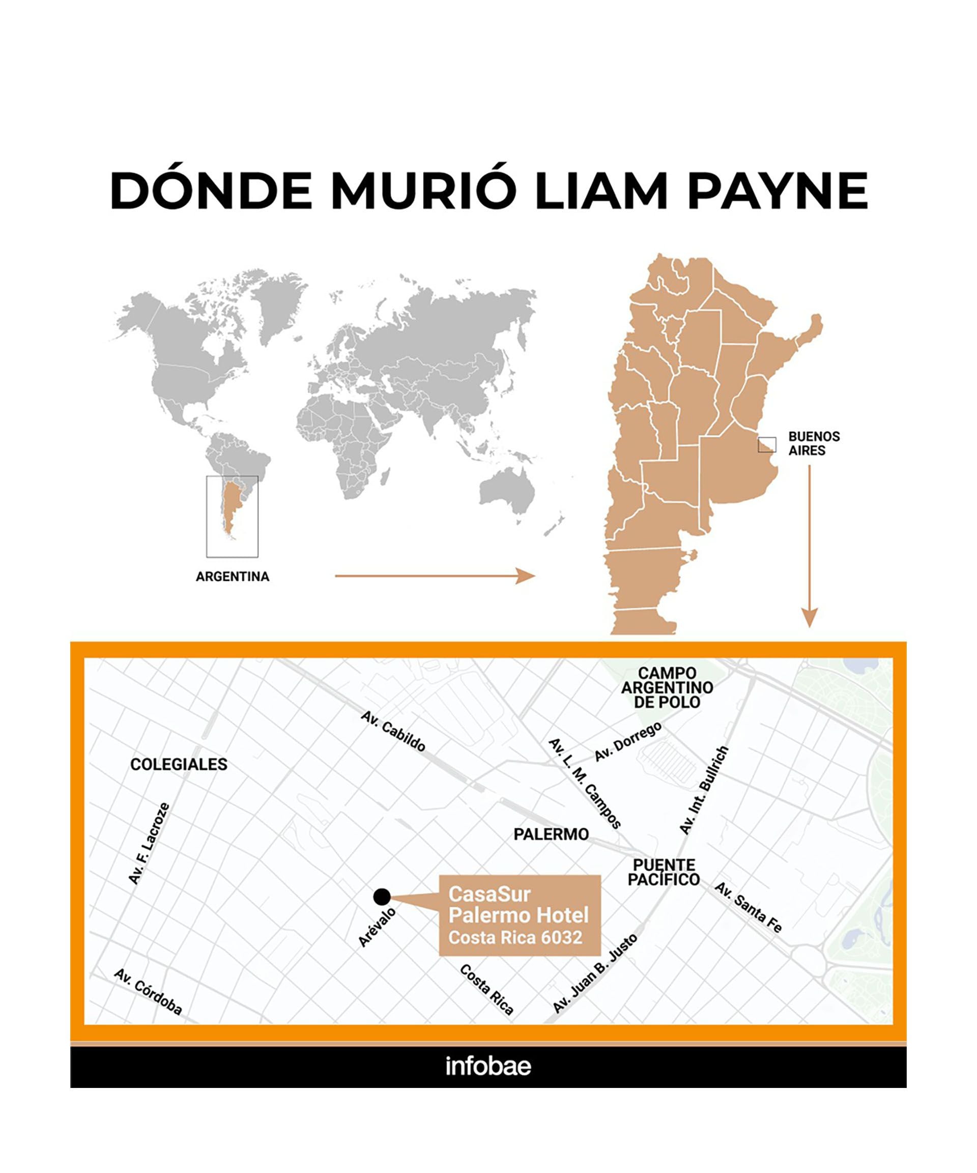 Infografía: el lugar de la muerte de Liam Payne