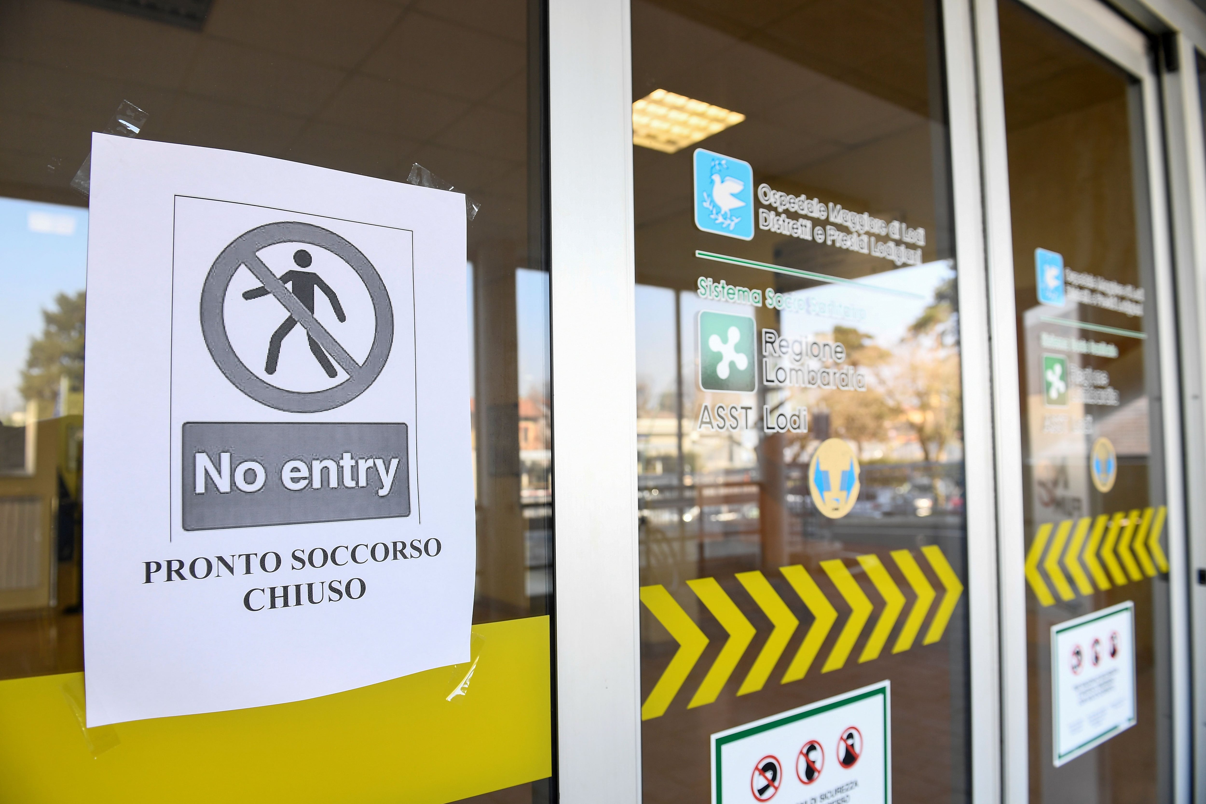 La sala de emergencia del hospital de Codogno, cerrada por coronavirus ( REUTERS/Flavio Lo Scalzo)