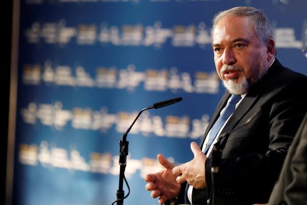 El ministro de Defensa israelí Avigdor Lieberman durante la conferencia sobre temas de seguridad en Herzliya (REUTERS/Nir Elias)