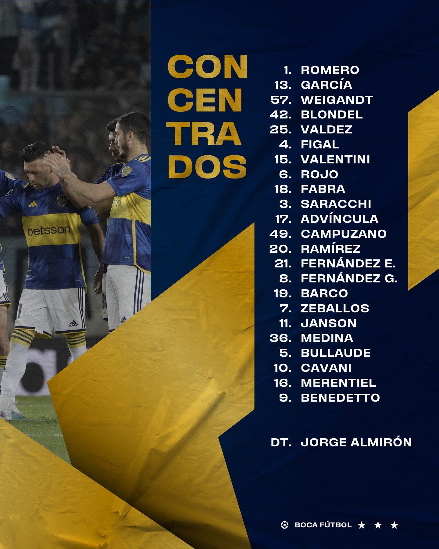 La lista de convocados de Boca Juniors, con Luis Advíncula, para enfrentar a Palmeiras por Copa Libertadores.