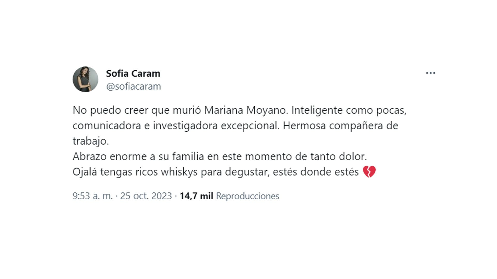 Dolor en el periodismo: la despedida de sus colegas a Mariana Moyano