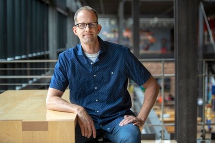 Pete Docter is photographed on August 1, 2019 at Pixar Animation Studios in Emeryville, Calif. (Photo by Deborah Coleman / Pixar)