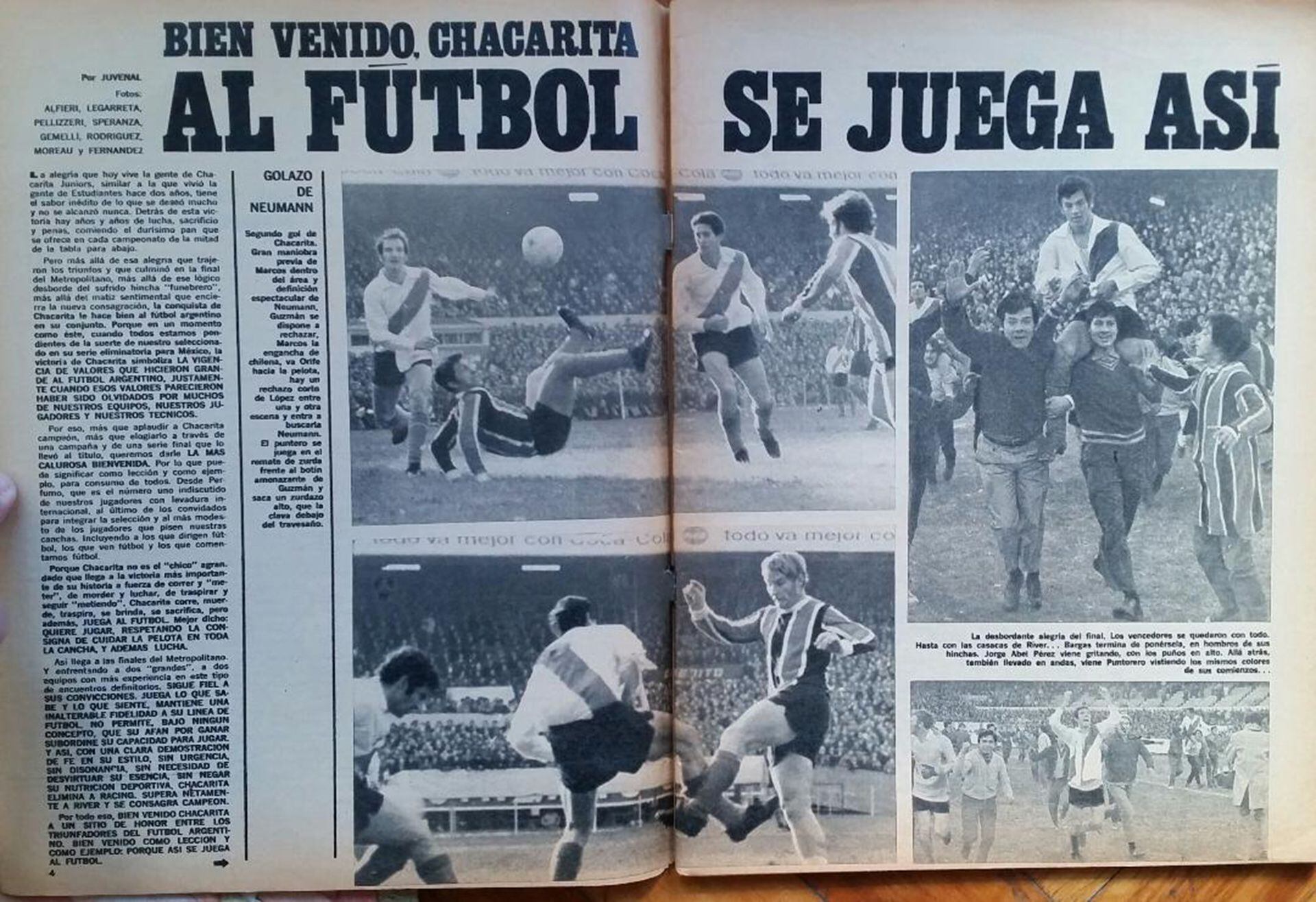 Diario de la época que habla de lo bien que jugaba Chacarita en 1969