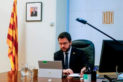 El vicepresidente de Generalitat y presidente interino sustituto, Pere Aragonés (EFE/Quique García)
