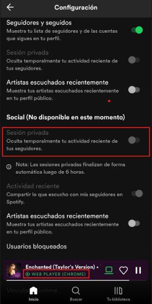 Sesión privada de Spotify. (Infobae)