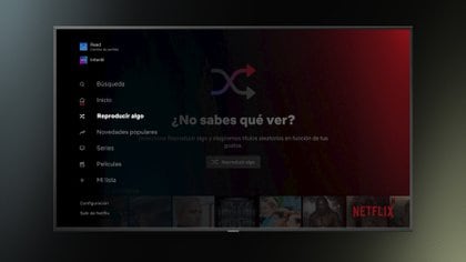 La plataforma de contenidos en 'streaming' Netflix ha lanzado este miércoles la nueva función 'Reproducir algo'