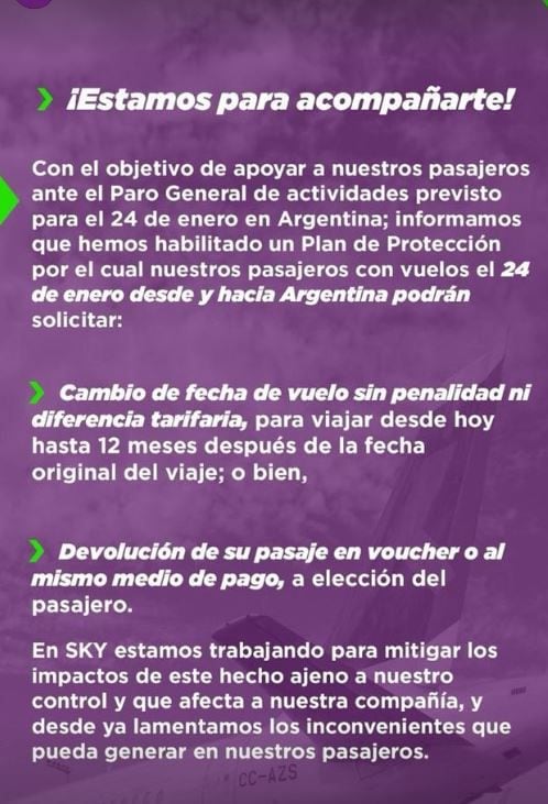 Comunicado de SKY Perú a usuarios peruanos.