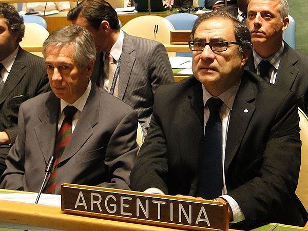 Jorge Argüello durante una reunión en las Naciones Unidas