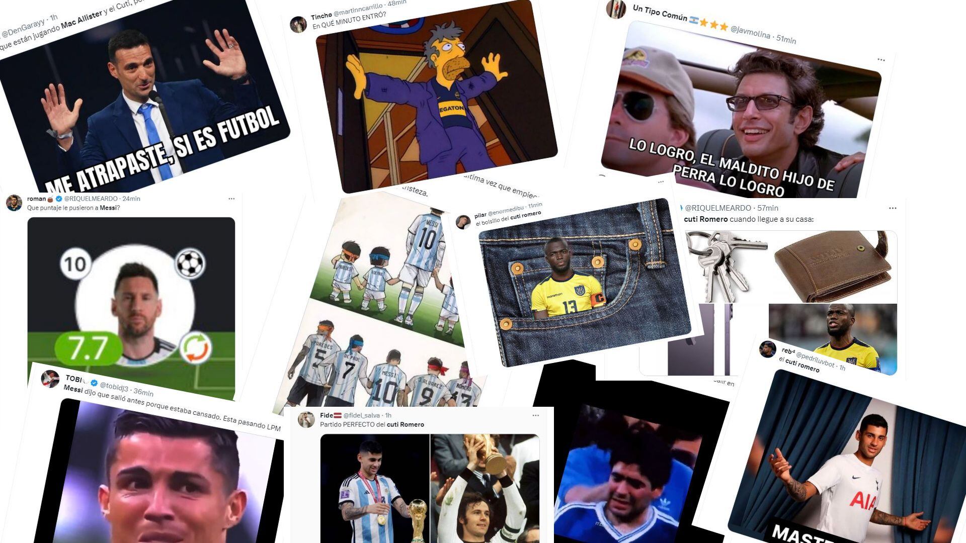 Los mejores memes del triunfo de Argentina ante Ecuador: la confesión de Messi, el “número mágico” de Boca y el “robo” de Cuti Romero