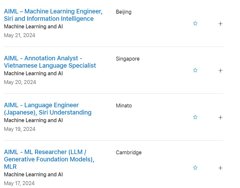 Este equipo se caracteriza por sus vacantes en Asia. (Apple)