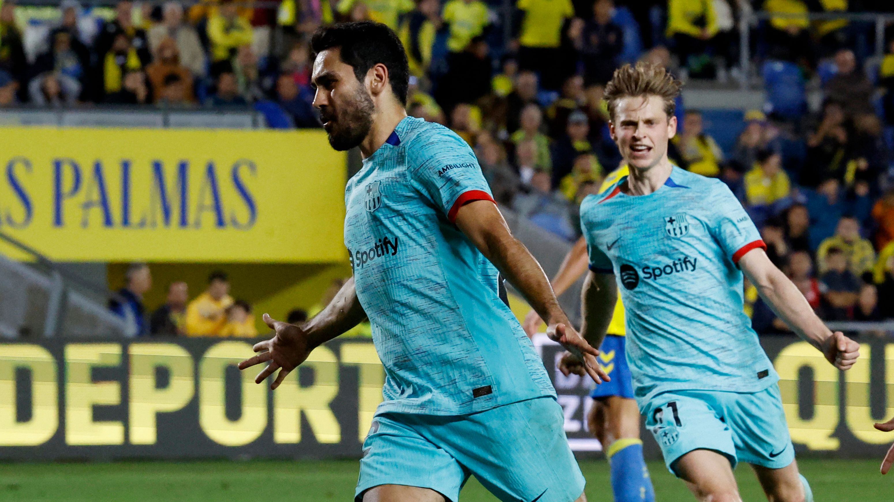 Gündogan celebra su gol anotado ante la UD Las Palmas (REUTERS).